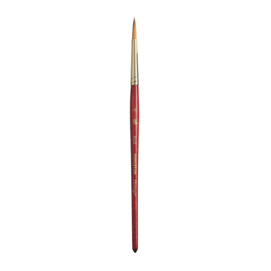 Synthetic Sable Round Watercolor Brush, Short Handle, Scarlet, Size 6