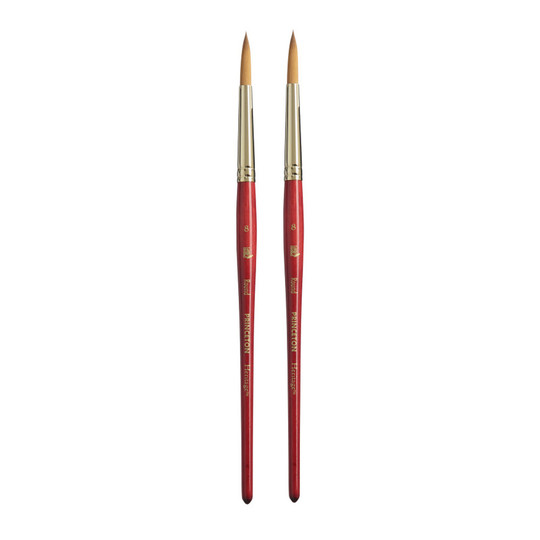 Heritage Synthetic Sable Round Watercolor Brush, Size 8, Scarlet, 2-Pack