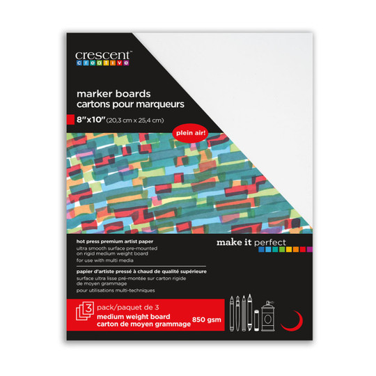 Hot Press Marker Boards, 8 x 10 in, White, 3-Pack
