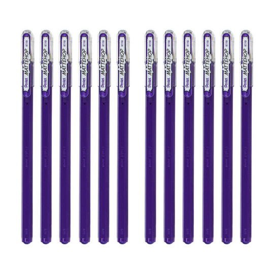 Hybrid Mattehop Gel Roller Pens, Violet, 12-Pack