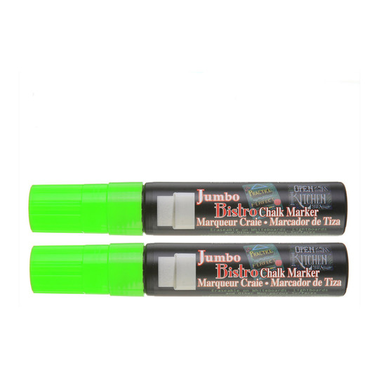 Jumbo Fluorescent Green Chalk Marker, Set of 2