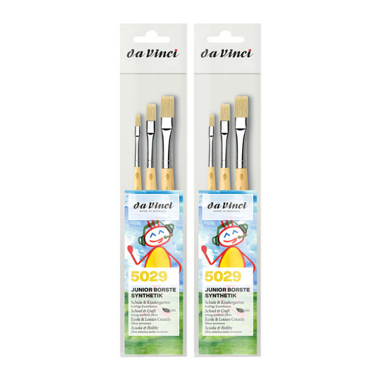 Synthetic Flat Student Paint Brush Set, 6 Brushes