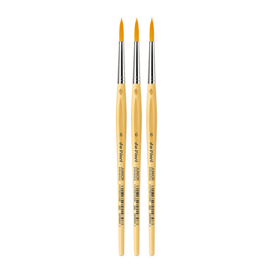 Junior Synthetic Round Tempera Brush, Size 6, Pack of 3