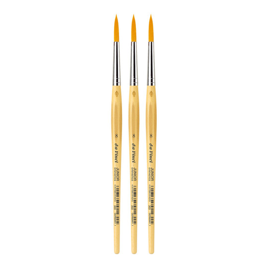 Junior Synthetic Round Tempera Brushes, Size 8, Pack of 3