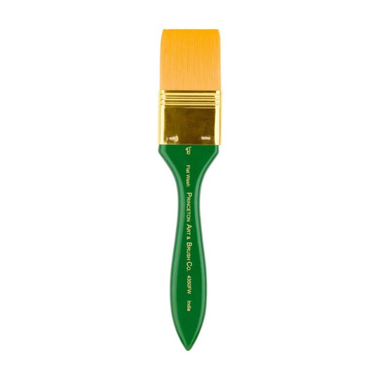 Flat Watercolor Paint Brush with Synthetic Bristles, Short Handle, 1/2 in.