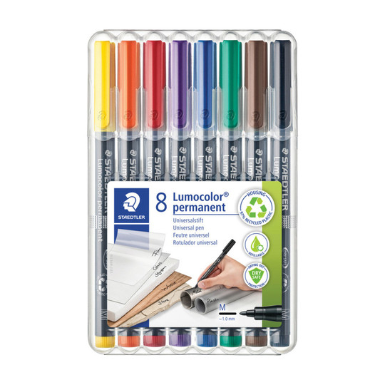 Permanent Medium-Tip Marker Set, Assorted Colors, 8-Pack