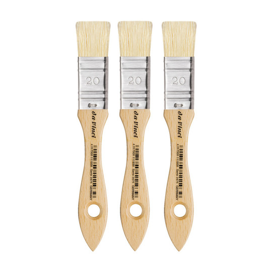 Flat Natural Hog Bristle Mottler Brush, Size 20, 3-Pack