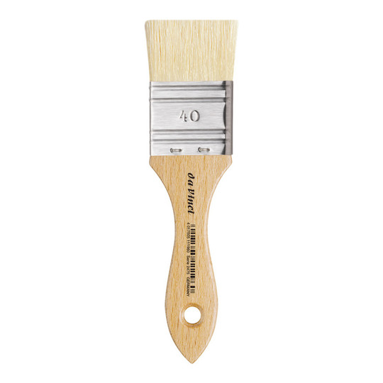 Natural Hog Bristle Flat Mottler Brush for Acrylic & Oil, Size 40