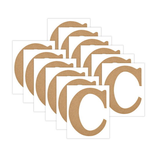 5-Inch MDF Letter C, Pack of 12