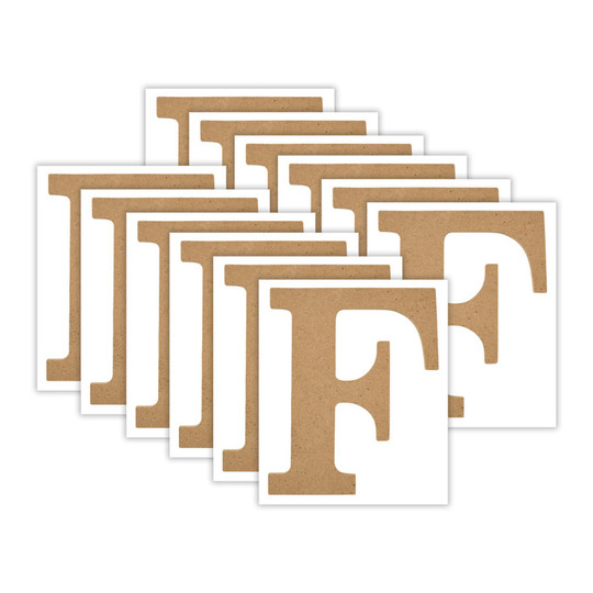 MDF Letter F, 5 Inch, Pack of 12