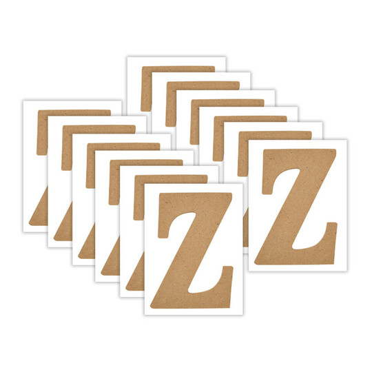 5-Inch MDF Letter Z, Pack of 12