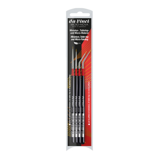 Miniature Synthetic Round Brush Set for Acrylic and Oil, 4-Pack