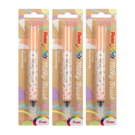 Pale Orange Opaque Brush Pens, 3-Pack
