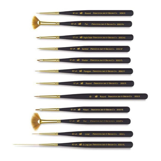Mini Detail Paintbrush Set with Synthetic Bristles, 12-Pack