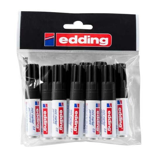 Mini Black Permanent Markers with Fine Bullet Tips - 10 Pack