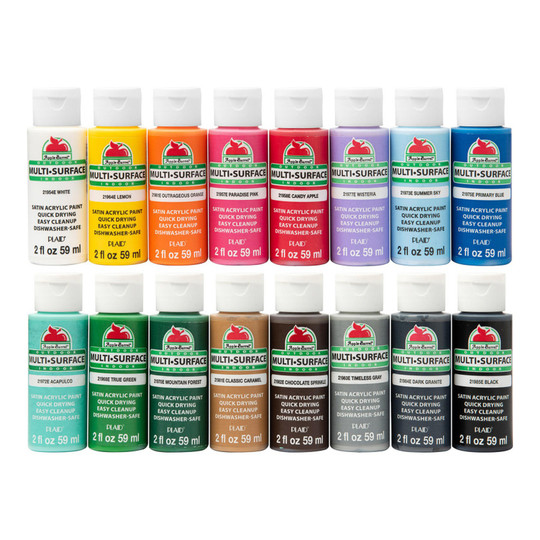 Multi-Surface Acrylic Paint Set, 16 Colors, 2 oz.