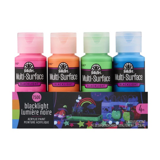 Multi-Surface Neon Acrylic Paint Set, 2 oz., 4 Colors
