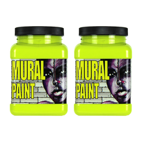 Psychedelic Yellow Green Acrylic Mural Paint, Pint, Pack of 2