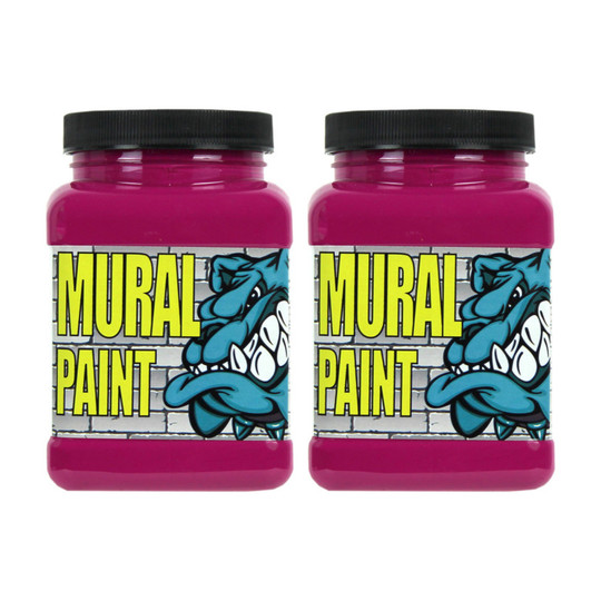 Magenta Acrylic Mural Paint, Pint Jars, 2-Pack