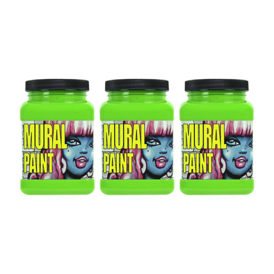 Outdoor Acrylic Mural Paint, Light Green, Pint Jars, Pack of 3