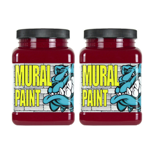 Vixen Alizarine Crimson Acrylic Mural Paint, 1-Pint Jars, 2-Pack