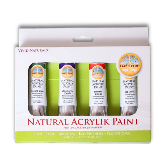 Vivid Naturals Acrylic-Style Paint Set, 4 Colors, 1 oz Tubes