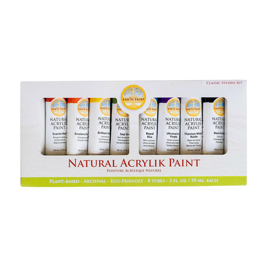 Natural Acrylik Paint Studio Color Set, 8 Colors, 2 oz Tubes