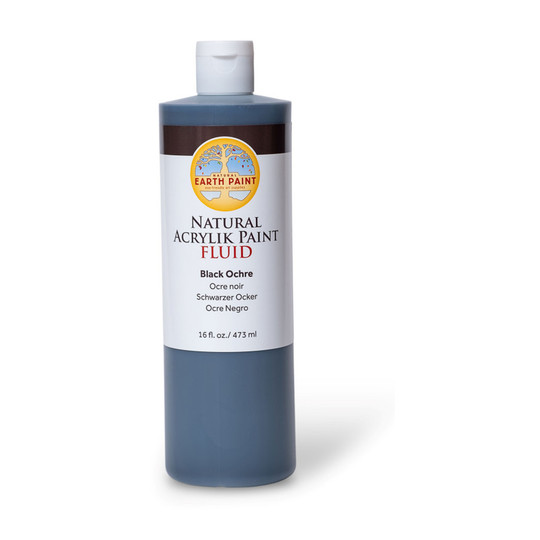 Natural Fluid Acrylik Paint, Black Ochre, 16 oz