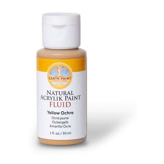 Natural Fluid Acrylic Paint, Yellow Ochre, 1 oz