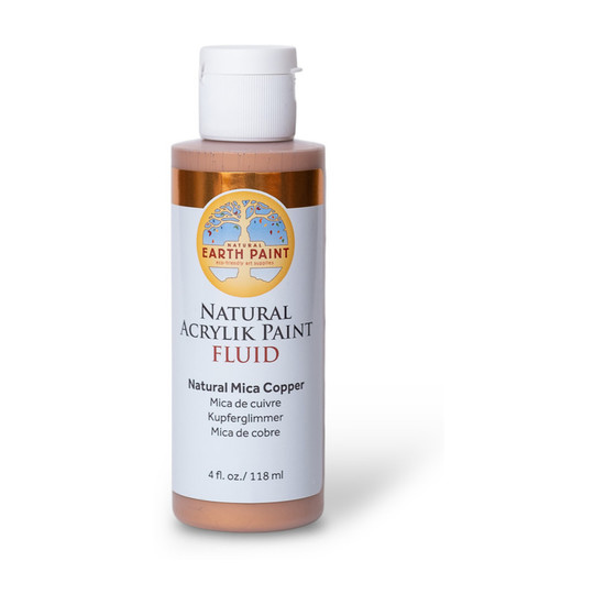 Natural Fluid Acrylik Paint, Copper Mica, 4 oz