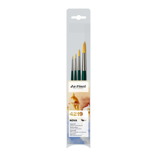 Round Synthetic Model Paint Brush Set, Assorted Sizes, 4-Pack