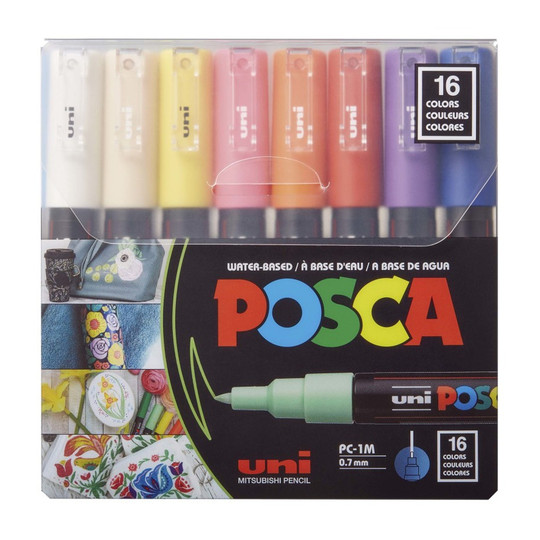 Extra-Fine Paint Marker Set, Assorted Colors, 16 Pack
