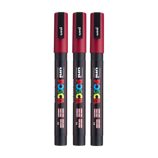 Fine Bullet Tip Paint Markers, Dark Red, Pack of 3