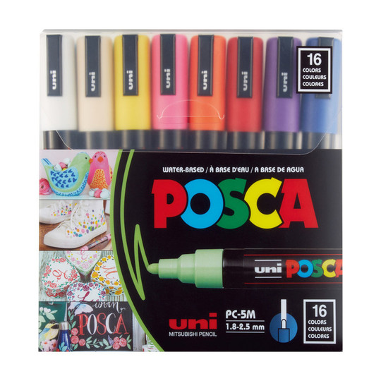 Medium Bullet Tip Paint Markers, Assorted Colors, 16-Pack