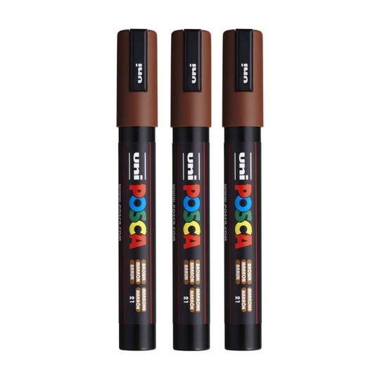 Medium Bullet Tip Brown Paint Markers, Pack of 3