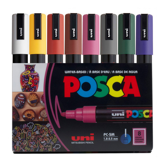 Dark Color Paint Marker Set, Medium Bullet Tip, 8 Pack