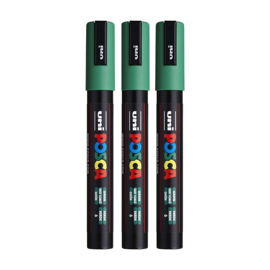 Green Medium Bullet Tip Paint Markers, Pack of 3