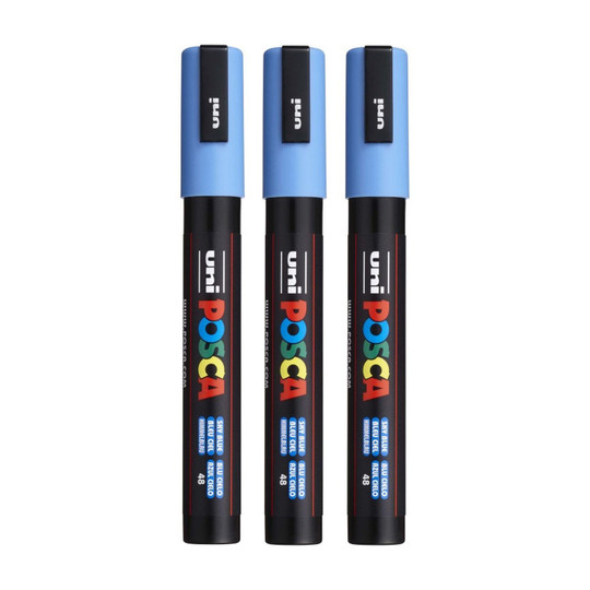 Sky Blue Medium Bullet Tip Paint Markers, Pack of 3
