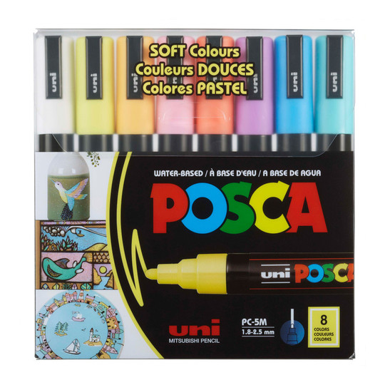 Soft Color Paint Markers, Medium Bullet Tip, 8-Pack