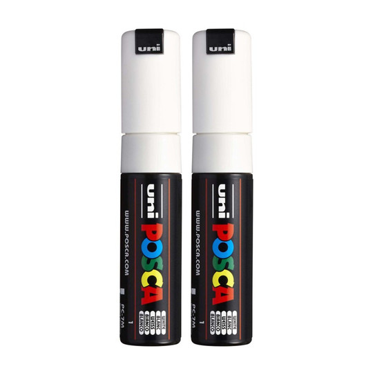 White Broad Bullet Tip Paint Markers, 2-Pack