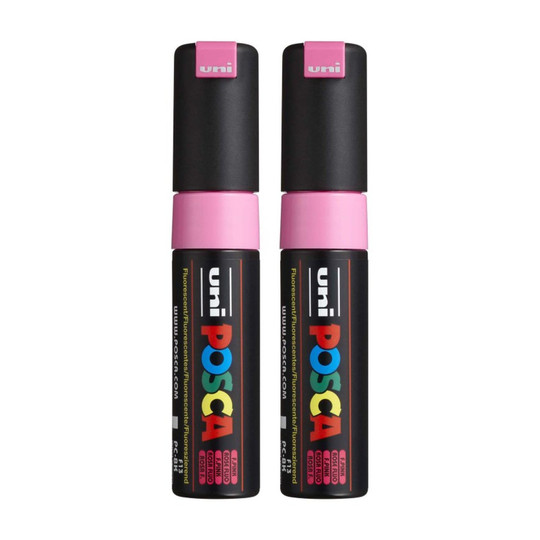 Broad Chisel Tip Paint Markers, Fluorescent Pink, Pack of 2