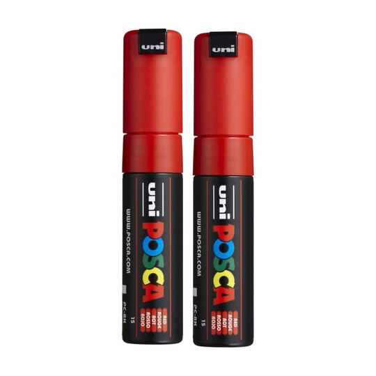Red Broad Chisel Tip Paint Markers, Pack of 2