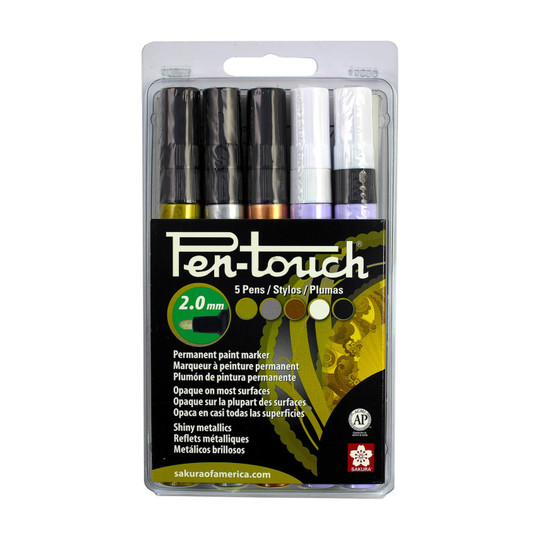 Pen-Touch 2.0 mm Medium Assorted Color Marker Set, 5 Pack