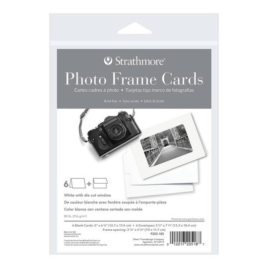 Plain Border Photo Frame Cards and Envelopes, 5 x 6.875 in., 6-Pack
