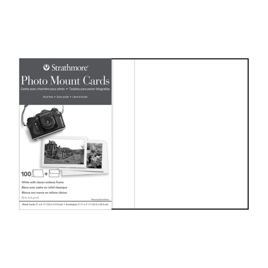 Classic Embossed Border Photo Mount Cards & Envelopes, 5 x 6.875, Pack of 100