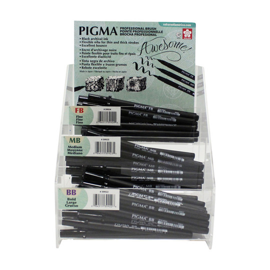 Professional Brush Pens, Black Ink, Assorted Sizes, 72 Pack
