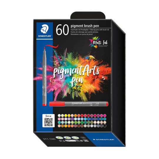 Pigment Arts Brush Pens, Assorted Colors, Set of 60