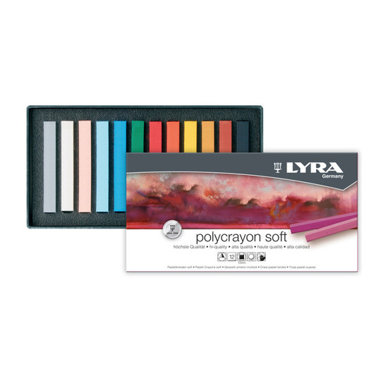 Soft Pastel Sticks, Assorted Colors, 12-Piece Set