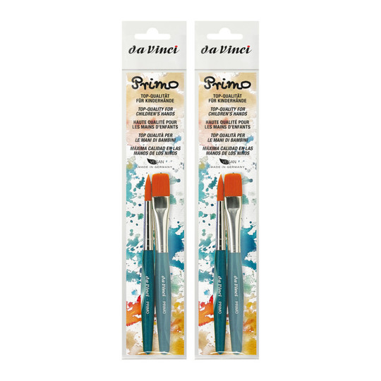 Preschool Synthetic Paint Brush Set, Blue Handles, 4 Brushes