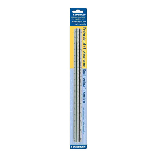 12-Inch Aluminum Triangular Engineering Scale Ruler